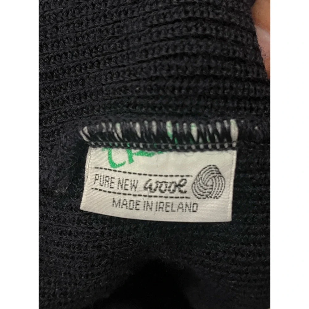 Quill's Woolen Market Men's Large Navy / Beige Sweater 100% Wool Ski Skier Image